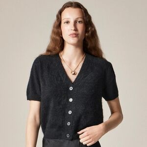 New! J. Crew Brushed Cashmere Short Sleeve Cardigan Sweater
